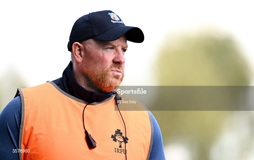 26 September 2026; St Mary’s College head coach Mark McHugh before the Energia Men's All-Ireland League Division 1A match between Lansdowne FC and St Mary's College RFC at the Aviva Stadium in Dublin. Photo by Seb Daly/Sportsfile