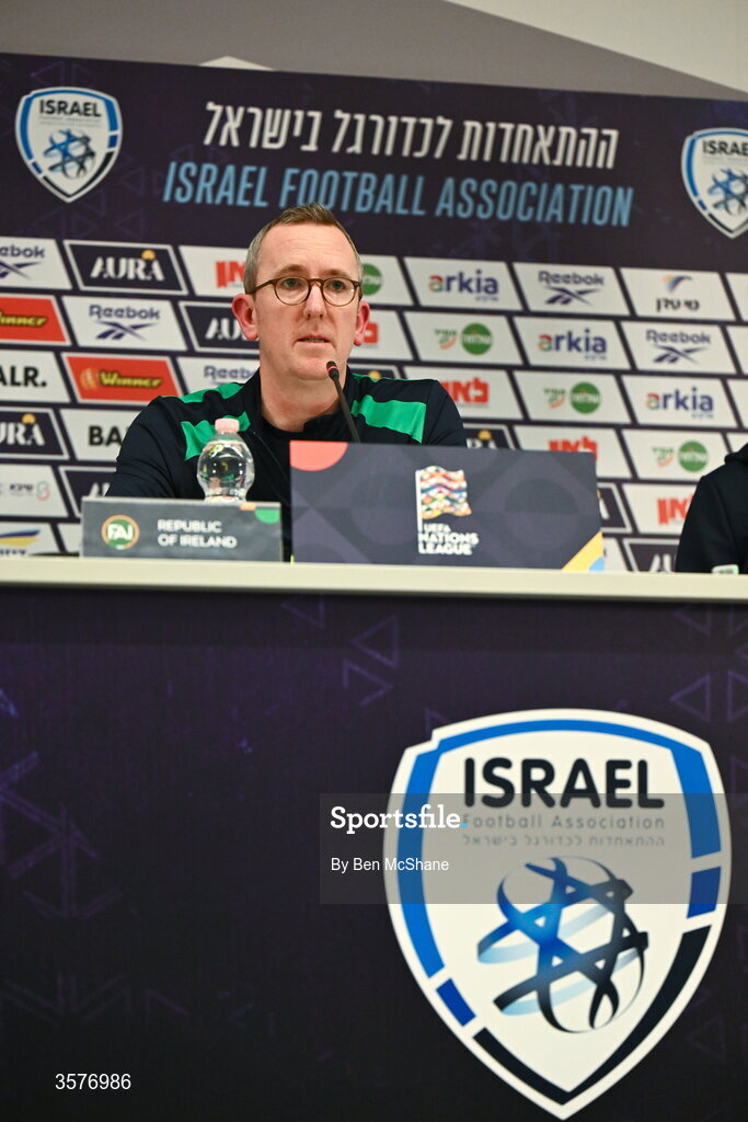 26 September 2026; FAI chief executive officer David Courell during the Republic of Ireland press conference at Nagyerdei Stadion in Debrecen, Hungary. Photo by Ben McShane/Sportsfile