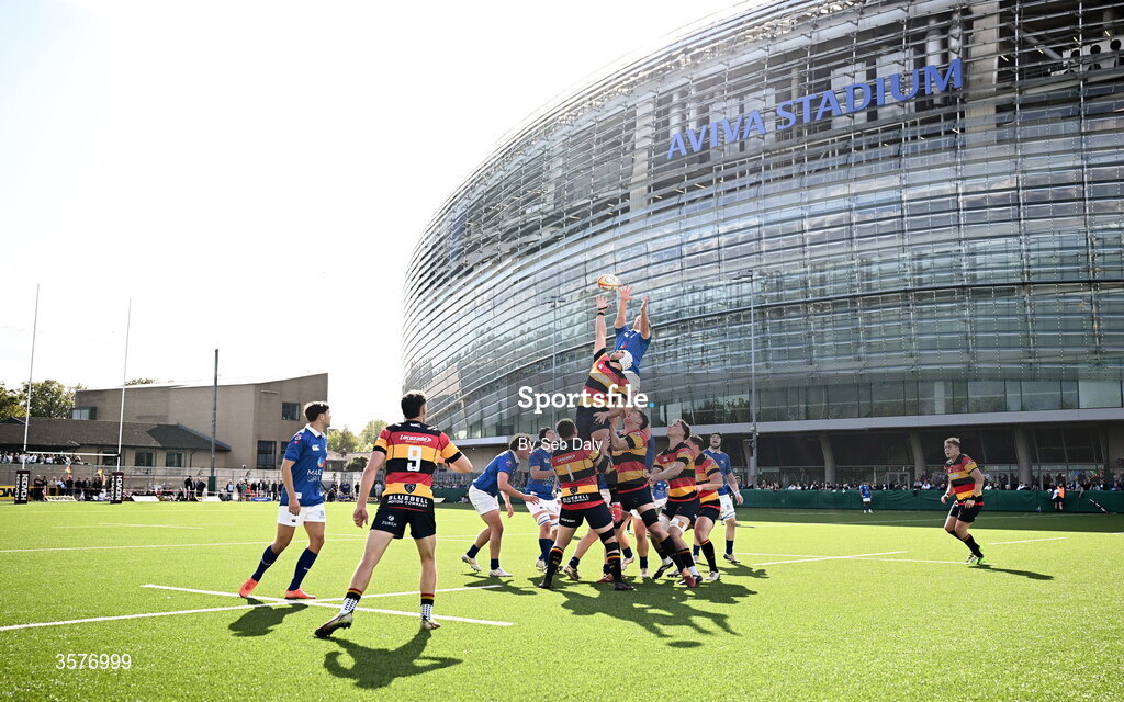 26 September 2026; A general view of a line-out during the Energia Men's All-Ireland League Division 1A match between Lansdowne FC and St Mary's College RFC at the Aviva Stadium in Dublin. Photo by Seb Daly/Sportsfile