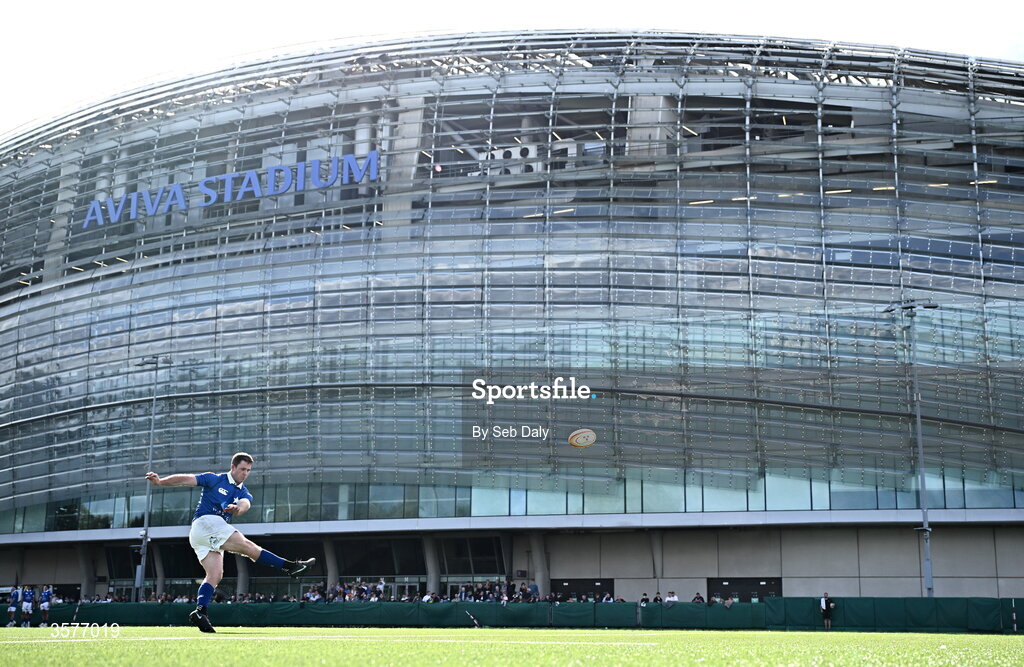 26 September 2026; Mick O'Gara of St Mary’s College kicks a conversion during the Energia Men's All-Ireland League Division 1A match between Lansdowne FC and St Mary's College RFC at the Aviva Stadium in Dublin. Photo by Seb Daly/Sportsfile