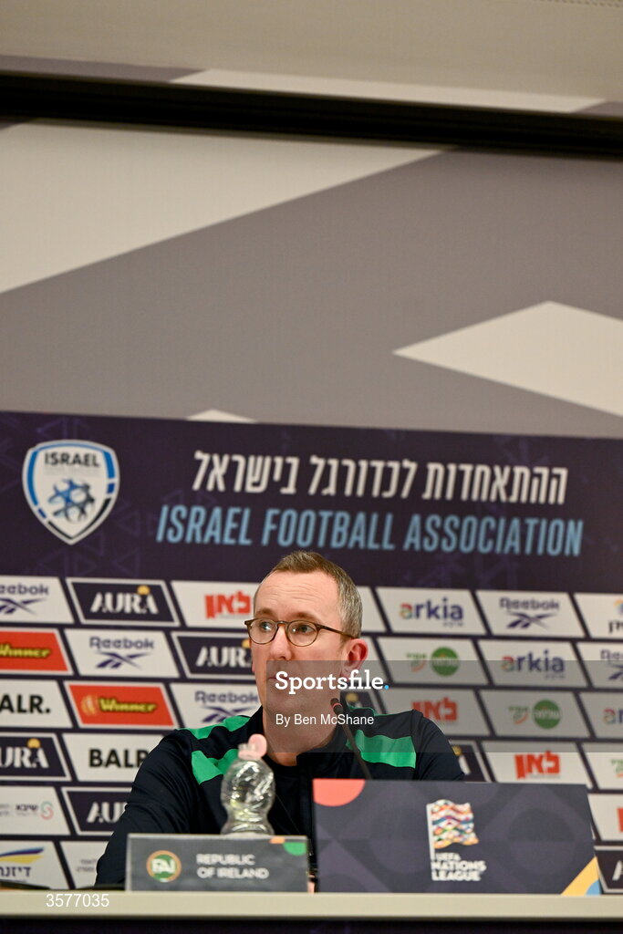 26 September 2026; FAI chief executive officer David Courell during the Republic of Ireland press conference at Nagyerdei Stadion in Debrecen, Hungary. Photo by Ben McShane/Sportsfile