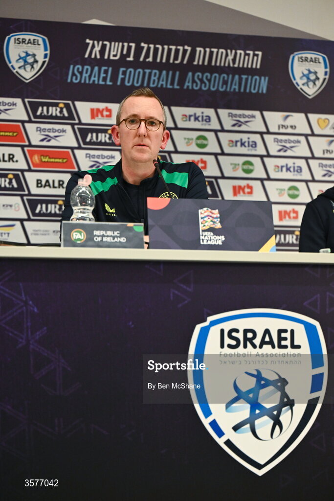 26 September 2026; FAI chief executive officer David Courell during the Republic of Ireland press conference at Nagyerdei Stadion in Debrecen, Hungary. Photo by Ben McShane/Sportsfile