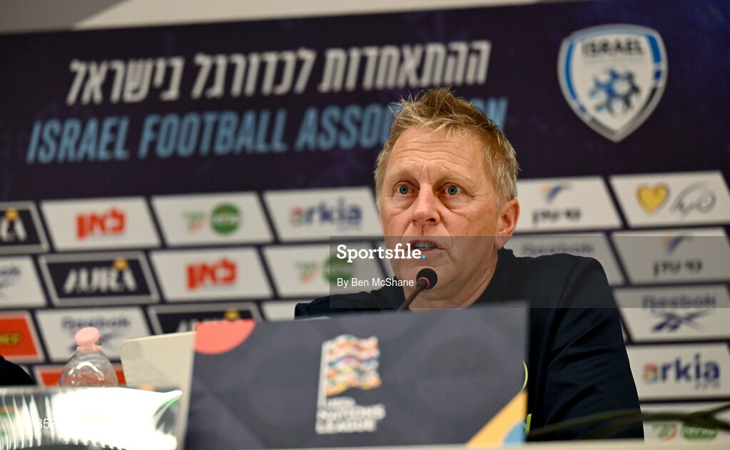 26 September 2026; Republic of Ireland head coach Heimir Hallgrimsson during the Republic of Ireland press conference at Nagyerdei Stadion in Debrecen, Hungary. Photo by Ben McShane/Sportsfile