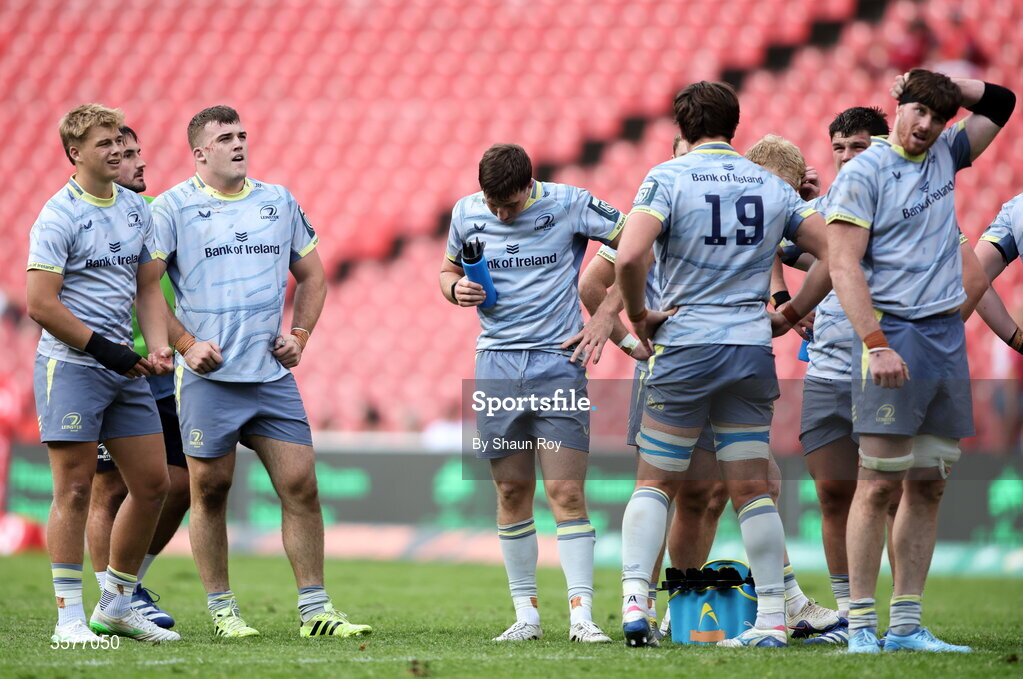 26 September 2026; Leinster players after the United Rugby Championship match between Lions and Leinster at Ellis Park in Johannesburg, South Africa. Photo by Shaun Roy/Sportsfile