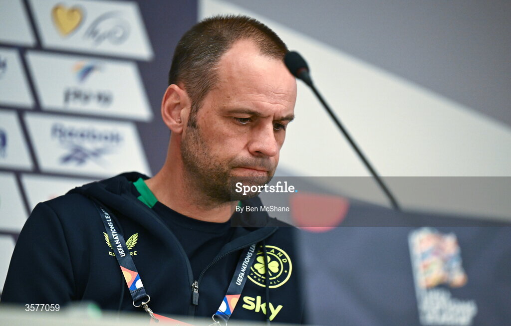 26 September 2026;  FAI director of football John Martin during the Republic of Ireland press conference at Nagyerdei Stadion in Debrecen, Hungary. Photo by Ben McShane/Sportsfile