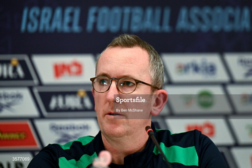 26 September 2026; FAI chief executive officer David Courell during the Republic of Ireland press conference at Nagyerdei Stadion in Debrecen, Hungary. Photo by Ben McShane/Sportsfile