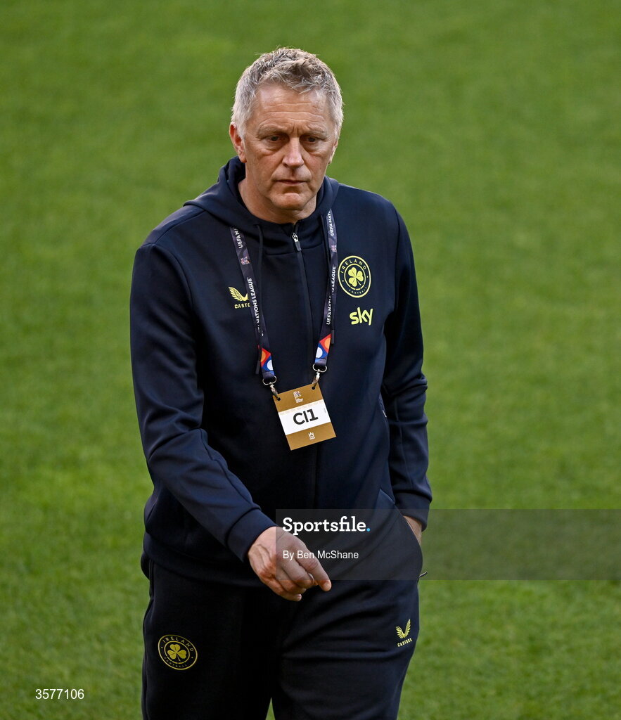 26 September 2026; Head coach Heimir Hallgrimsson during the Republic of Ireland training session at Nagyerdei Stadion in Debrecen, Hungary. Photo by Ben McShane/Sportsfile