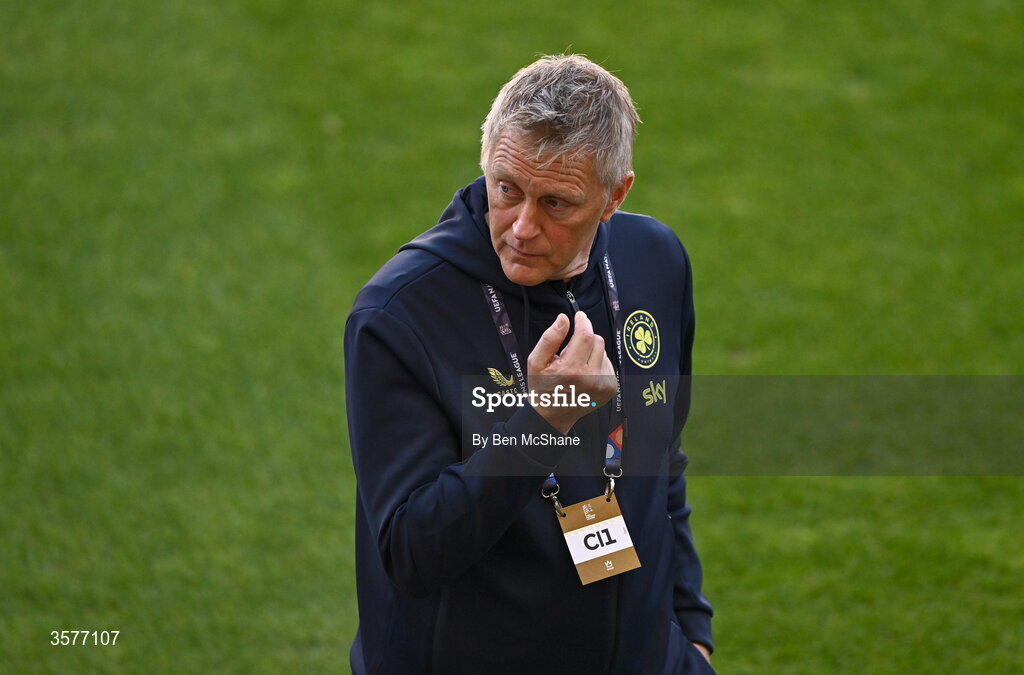 26 September 2026; Head coach Heimir Hallgrimsson during the Republic of Ireland training session at Nagyerdei Stadion in Debrecen, Hungary. Photo by Ben McShane/Sportsfile