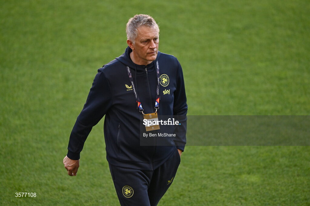 26 September 2026; Head coach Heimir Hallgrimsson during the Republic of Ireland training session at Nagyerdei Stadion in Debrecen, Hungary. Photo by Ben McShane/Sportsfile