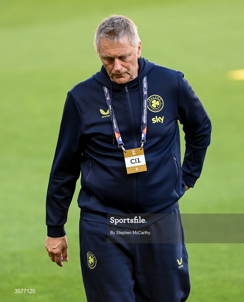 26 September 2026; Head coach Heimir Hallgrimsson during the Republic of Ireland training session at Nagyerdei Stadion in Debrecen, Hungary. Photo by Stephen McCarthy/Sportsfile