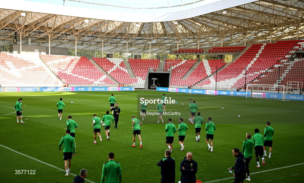 26 September 2026; A general view during the Republic of Ireland training session at Nagyerdei Stadion in Debrecen, Hungary. Photo by Stephen McCarthy/Sportsfile