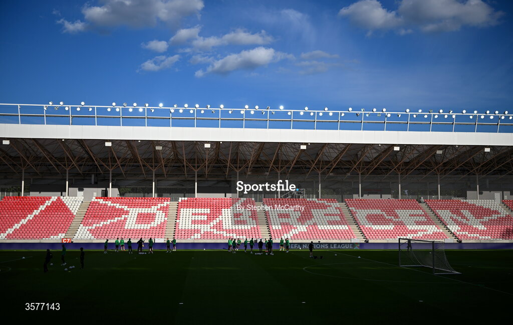 26 September 2026; A general view during the Republic of Ireland training session at Nagyerdei Stadion in Debrecen, Hungary. Photo by Stephen McCarthy/Sportsfile