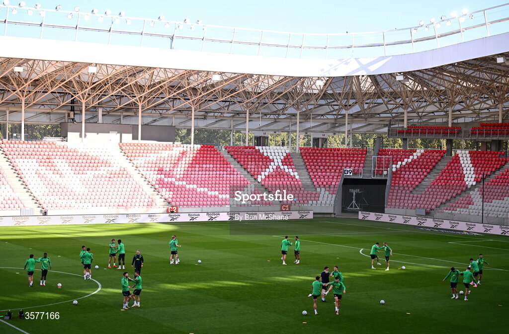 26 September 2026; A general view during the Republic of Ireland training session at Nagyerdei Stadion in Debrecen, Hungary. Photo by Ben McShane/Sportsfile