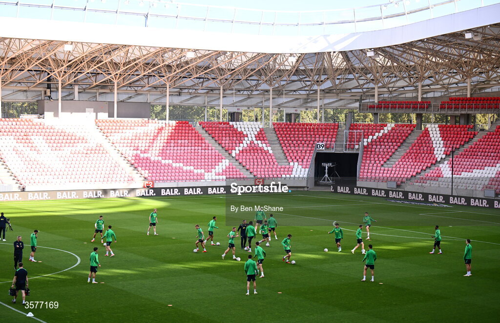 26 September 2026; A general view during the Republic of Ireland training session at Nagyerdei Stadion in Debrecen, Hungary. Photo by Ben McShane/Sportsfile