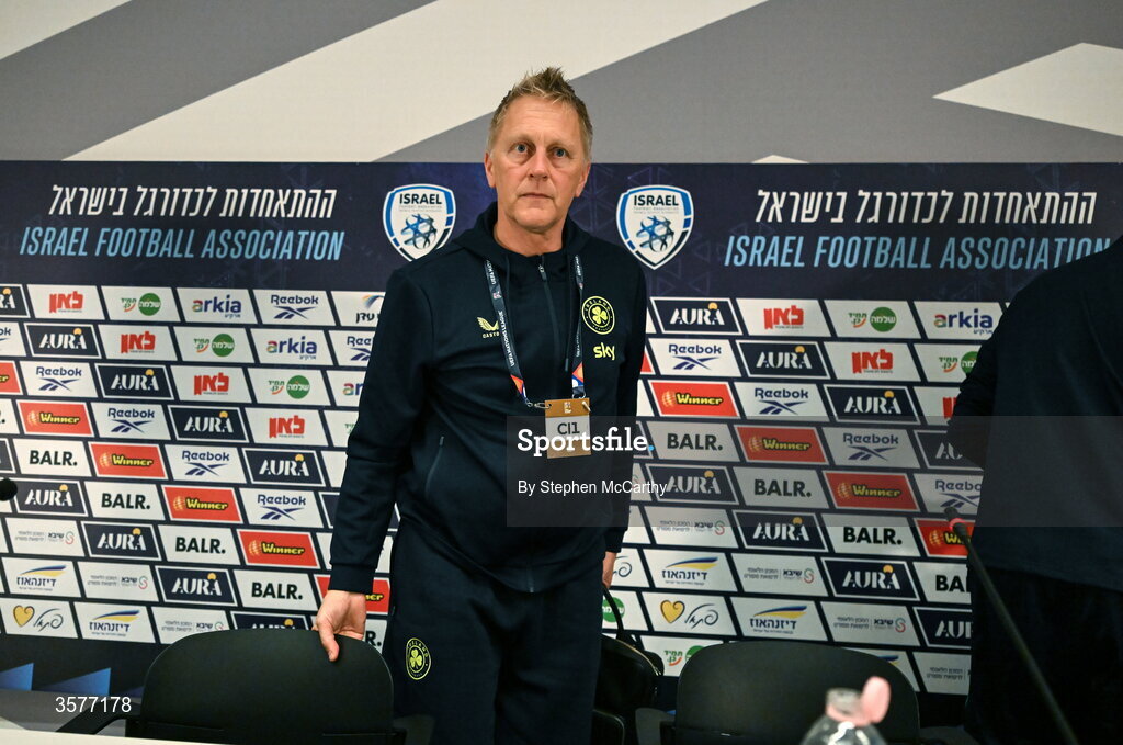 26 September 2026; Head coach Heimir Hallgrimsson during the Republic of Ireland press conference at Nagyerdei Stadion in Debrecen, Hungary. Photo by Stephen McCarthy/Sportsfile
