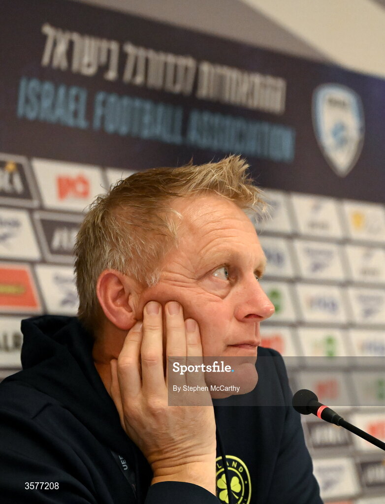 26 September 2026; Head coach Heimir Hallgrimsson during the Republic of Ireland press conference at Nagyerdei Stadion in Debrecen, Hungary. Photo by Stephen McCarthy/Sportsfile