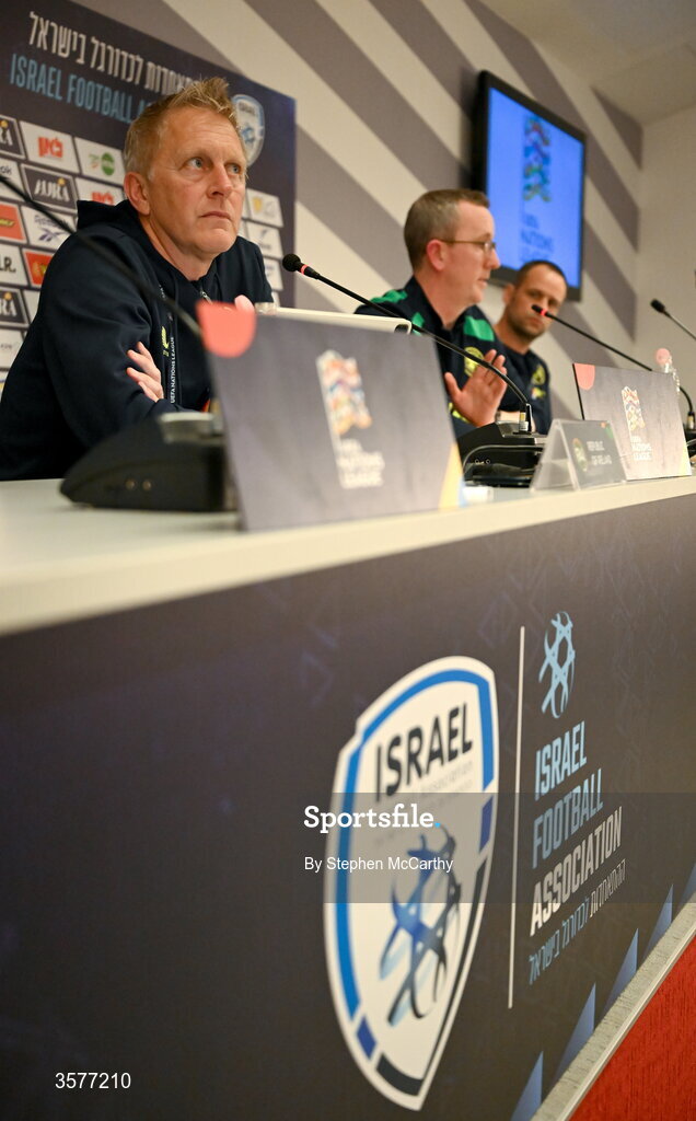 26 September 2026; Head coach Heimir Hallgrimsson during the Republic of Ireland press conference at Nagyerdei Stadion in Debrecen, Hungary. Photo by Stephen McCarthy/Sportsfile