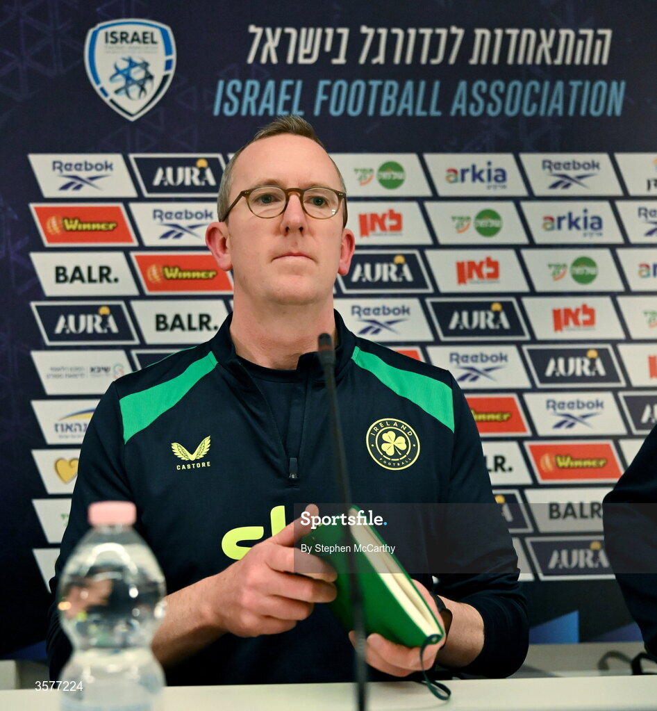 26 September 2026; FAI chief executive David Courell during the Republic of Ireland press conference at Nagyerdei Stadion in Debrecen, Hungary. Photo by Stephen McCarthy/Sportsfile