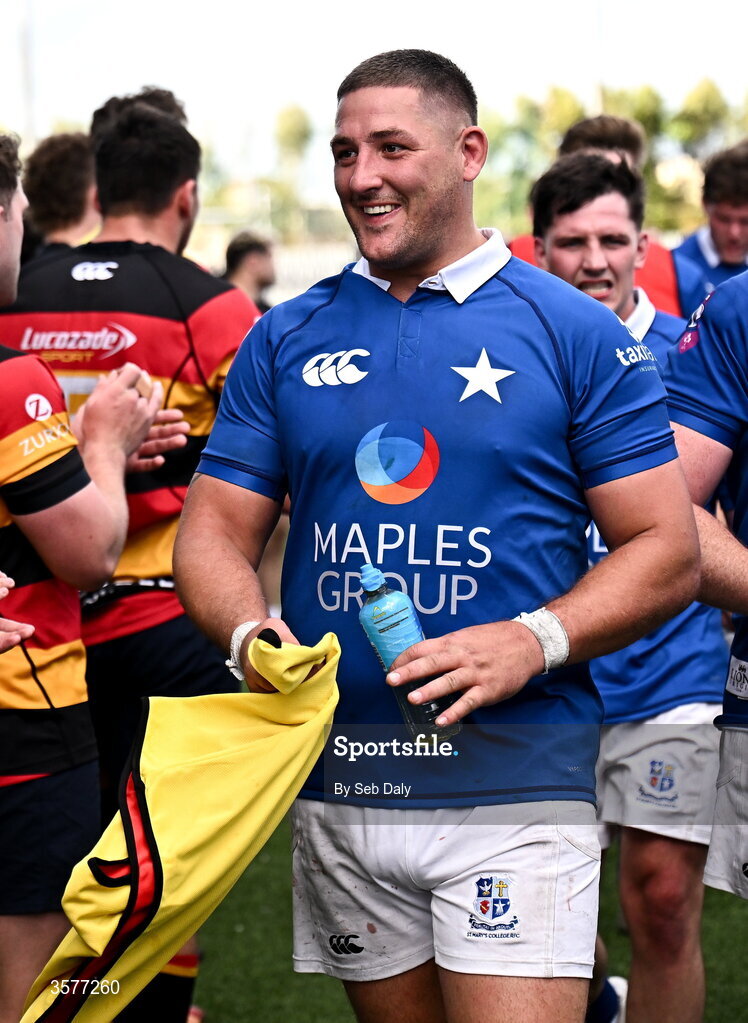 26 September 2026; Dan Goggin of St Mary’s College after his side's victory in the Energia Men's All-Ireland League Division 1A match between Lansdowne FC and St Mary's College RFC at the Aviva Stadium in Dublin. Photo by Seb Daly/Sportsfile