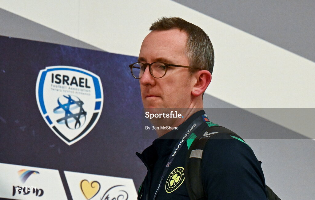 26 September 2026; FAI chief executive officer David Courell during the Republic of Ireland training session at Nagyerdei Stadion in Debrecen, Hungary. Photo by Ben McShane/Sportsfile