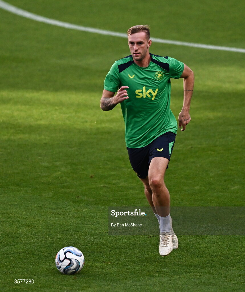 26 September 2026; Killian Philips during the Republic of Ireland training session at Nagyerdei Stadion in Debrecen, Hungary. Photo by Ben McShane/Sportsfile