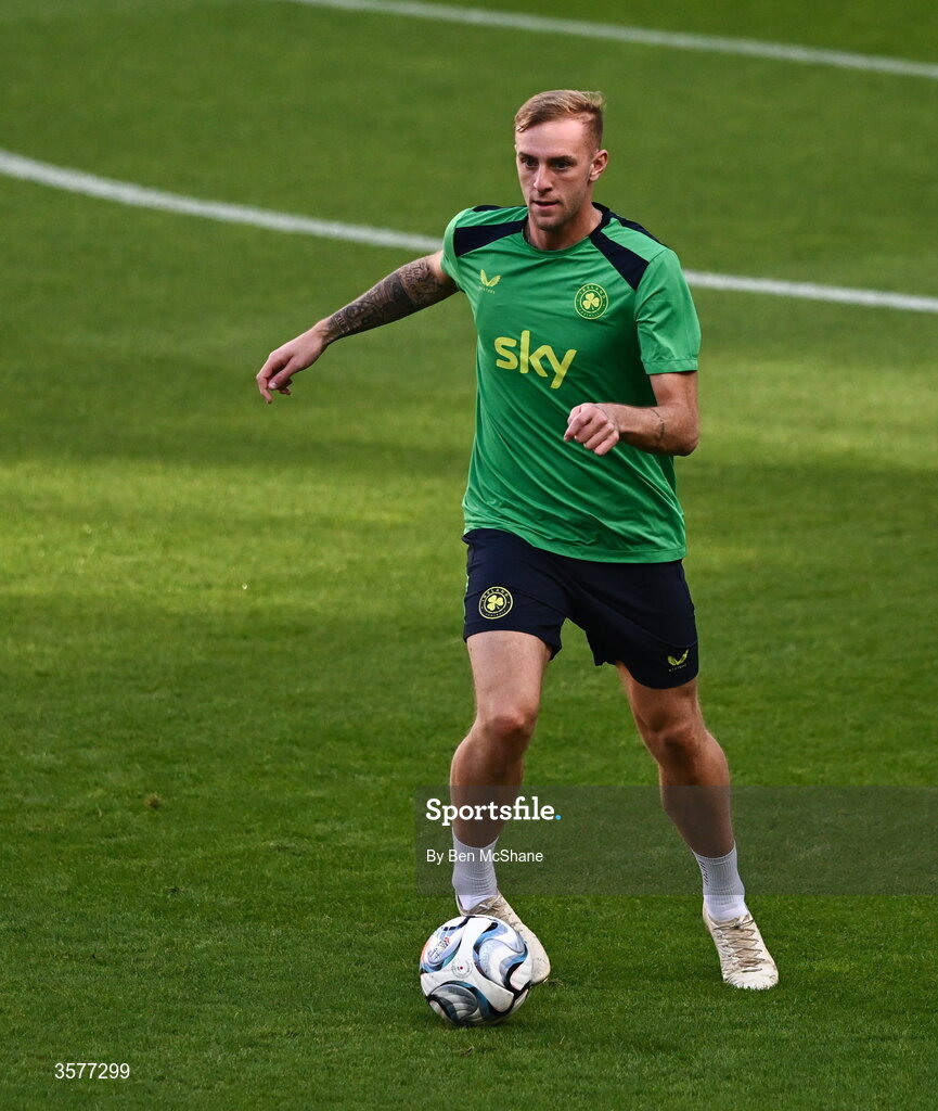 26 September 2026; Killian Philips during the Republic of Ireland training session at Nagyerdei Stadion in Debrecen, Hungary. Photo by Ben McShane/Sportsfile