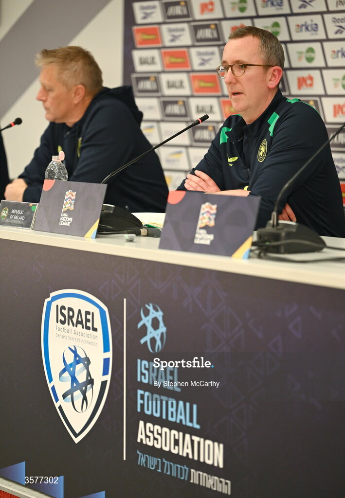 26 September 2026; FAI chief executive David Courell during the Republic of Ireland press conference at Nagyerdei Stadion in Debrecen, Hungary. Photo by Stephen McCarthy/Sportsfile