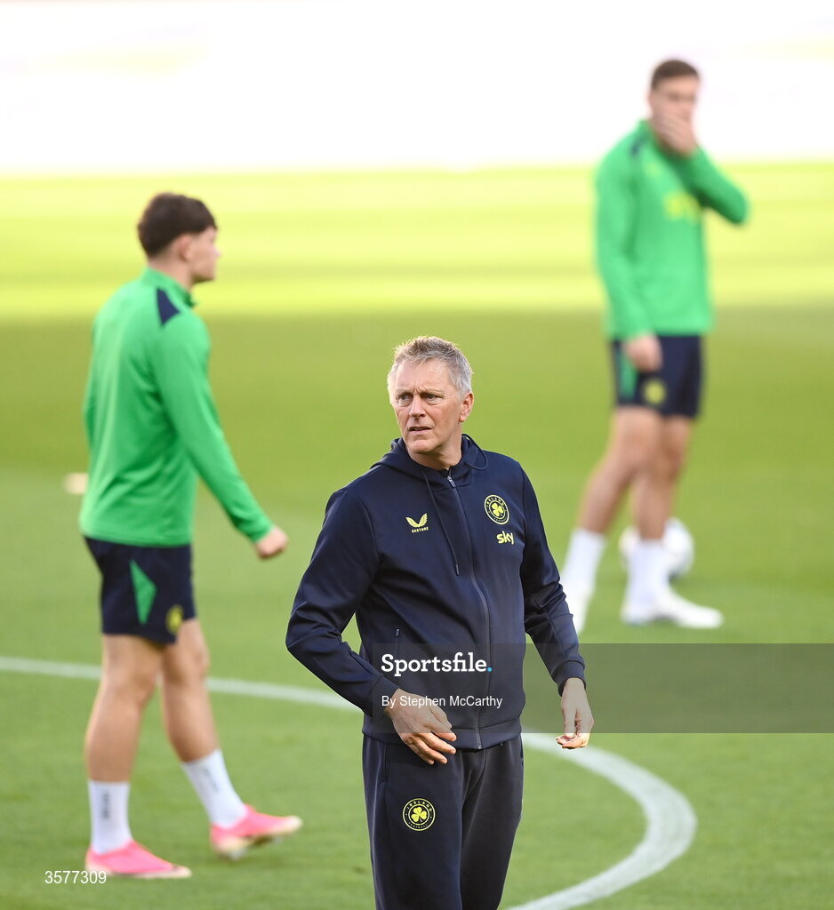 26 September 2026; Head coach Heimir Hallgrimsson during the Republic of Ireland training session at Nagyerdei Stadion in Debrecen, Hungary. Photo by Stephen McCarthy/Sportsfile