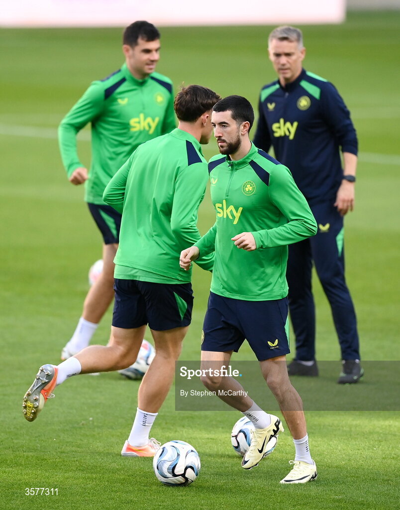 26 September 2026; Finn Azaz during the Republic of Ireland training session at Nagyerdei Stadion in Debrecen, Hungary. Photo by Stephen McCarthy/Sportsfile