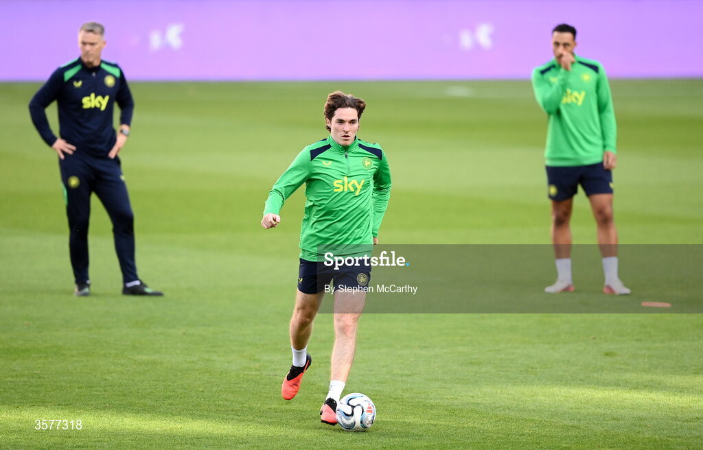 26 September 2026; Conor Coventry during the Republic of Ireland training session at Nagyerdei Stadion in Debrecen, Hungary. Photo by Stephen McCarthy/Sportsfile