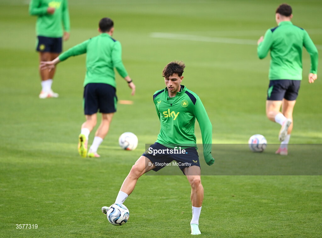 26 September 2026; Rocco Vata during the Republic of Ireland training session at Nagyerdei Stadion in Debrecen, Hungary. Photo by Stephen McCarthy/Sportsfile