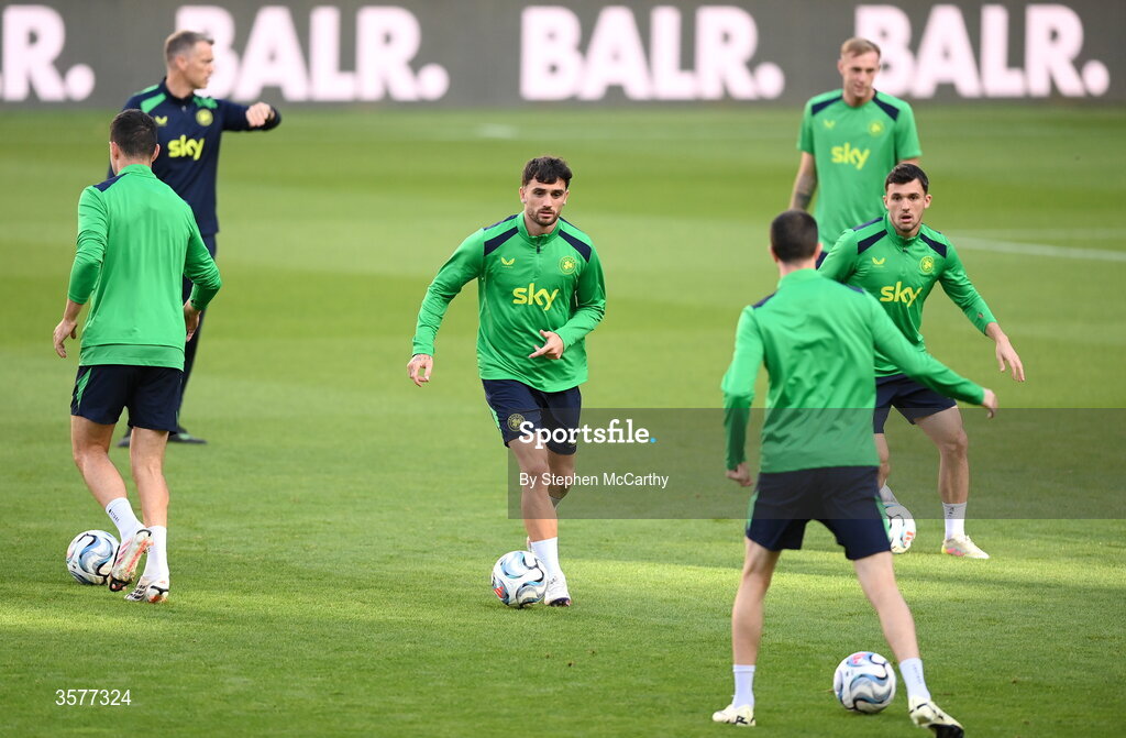 26 September 2026; Troy Parrott during the Republic of Ireland training session at Nagyerdei Stadion in Debrecen, Hungary. Photo by Stephen McCarthy/Sportsfile