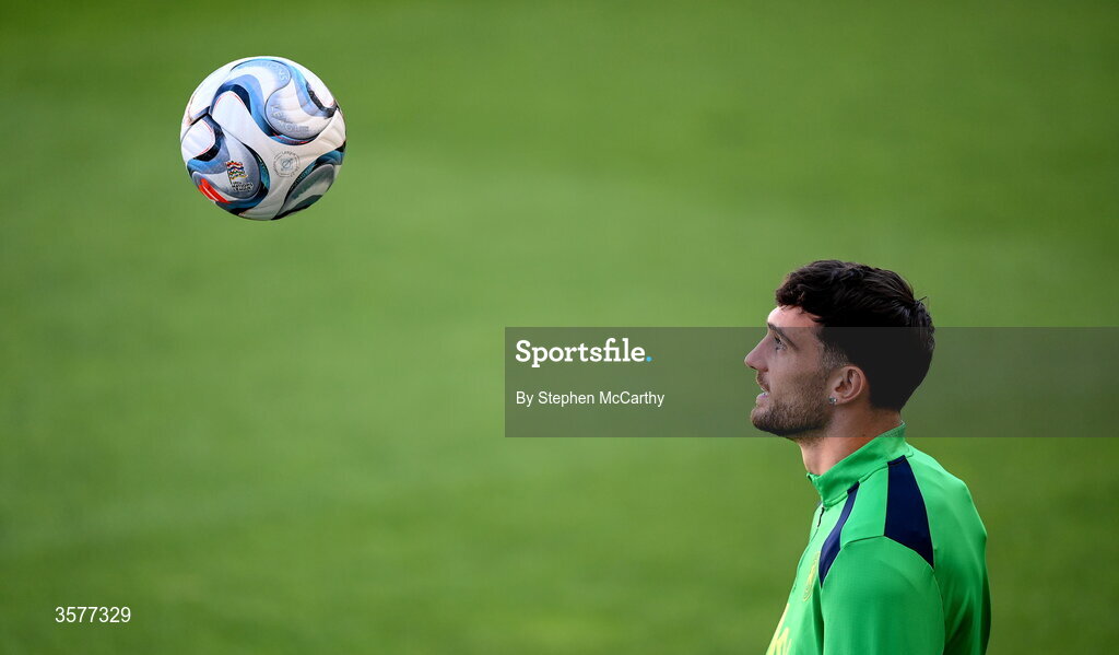 26 September 2026; Troy Parrott during the Republic of Ireland training session at Nagyerdei Stadion in Debrecen, Hungary. Photo by Stephen McCarthy/Sportsfile