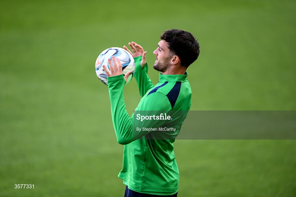 26 September 2026; Troy Parrott during the Republic of Ireland training session at Nagyerdei Stadion in Debrecen, Hungary. Photo by Stephen McCarthy/Sportsfile