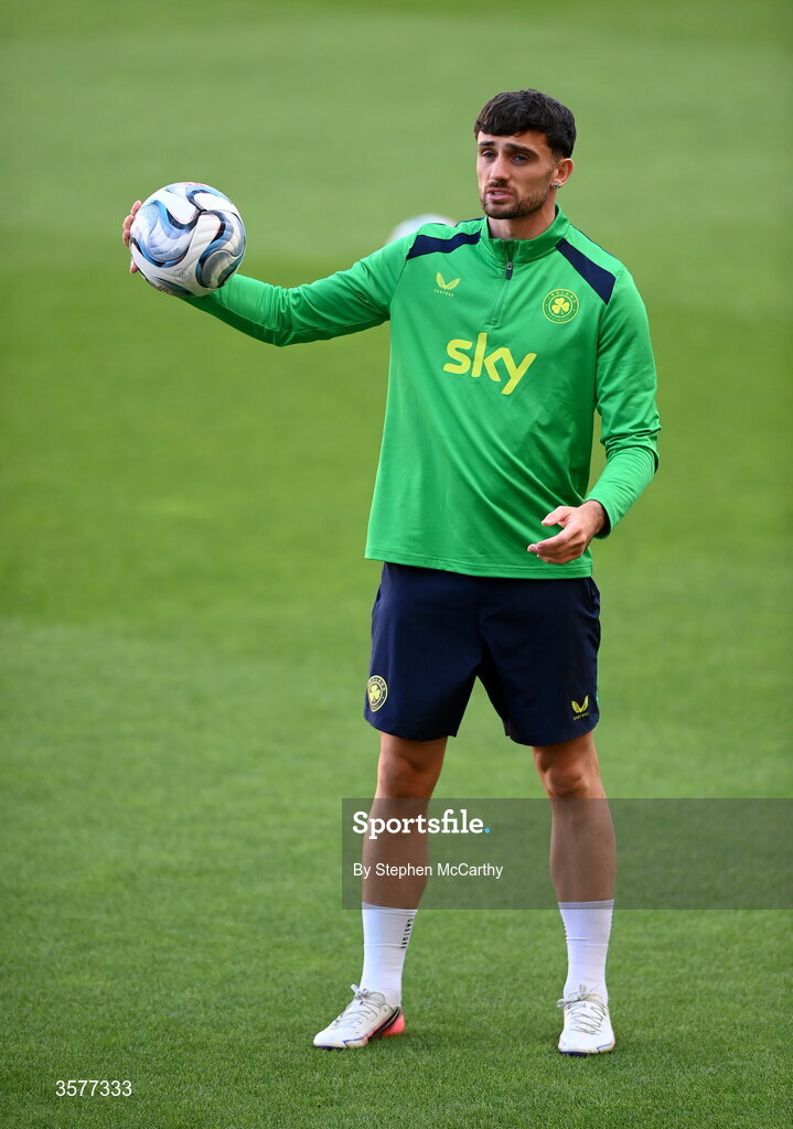 26 September 2026; Troy Parrott during the Republic of Ireland training session at Nagyerdei Stadion in Debrecen, Hungary. Photo by Stephen McCarthy/Sportsfile