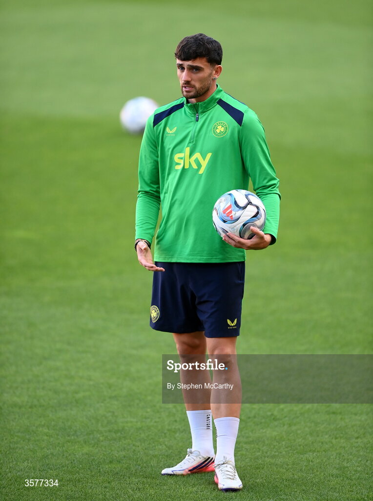 26 September 2026; Troy Parrott during the Republic of Ireland training session at Nagyerdei Stadion in Debrecen, Hungary. Photo by Stephen McCarthy/Sportsfile