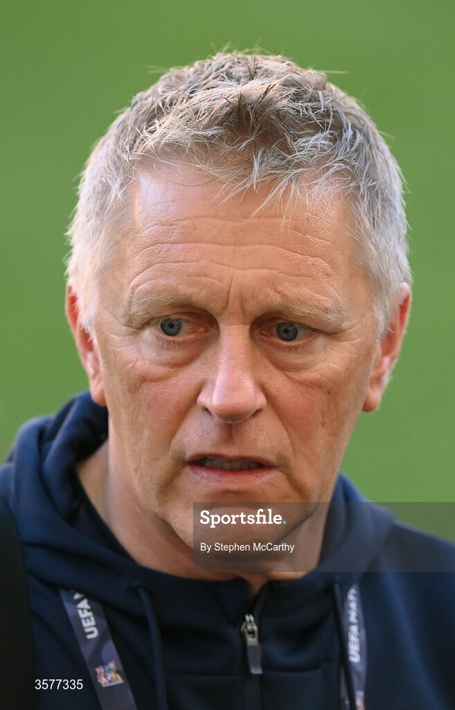 26 September 2026; Head coach Heimir Hallgrimsson during the Republic of Ireland training session at Nagyerdei Stadion in Debrecen, Hungary. Photo by Stephen McCarthy/Sportsfile