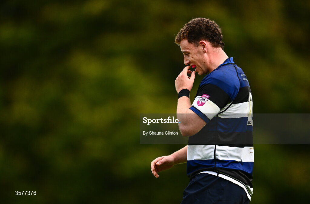 26 September 2026; James Gorham of Wanderers during the Energia Men's All-Ireland League Division 2A match between Galway Corinthians and Wanderers at Dangan Sportground in Galway. Photo by Shauna Clinton/Sportsfile