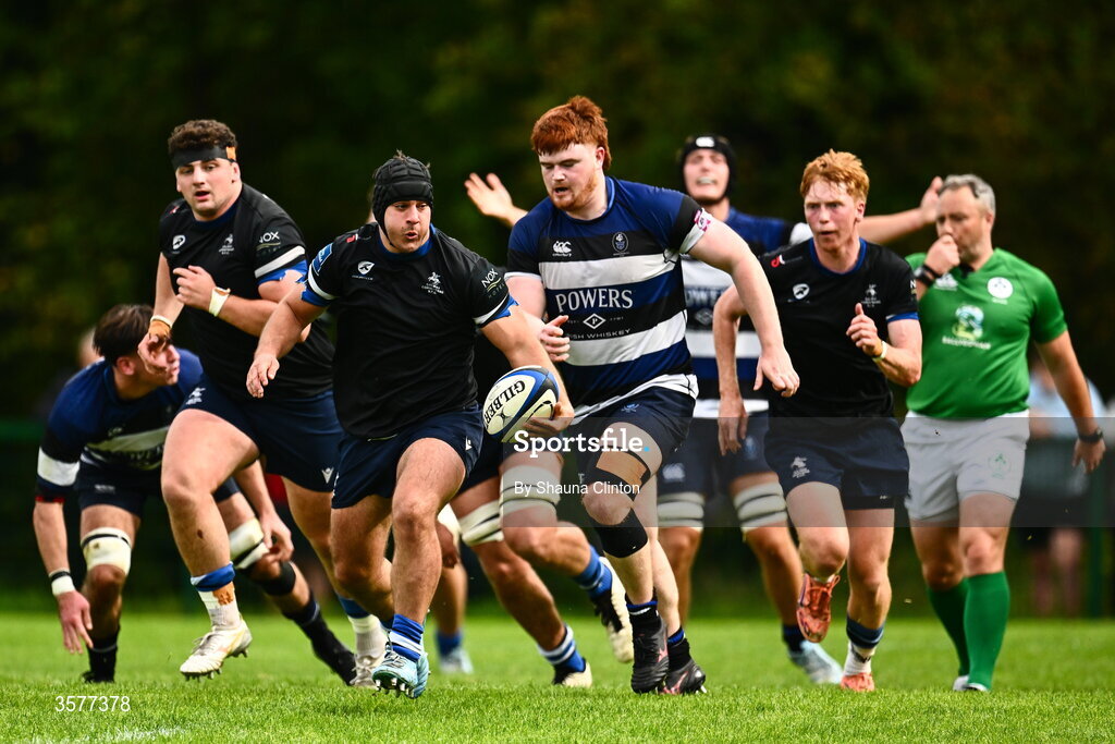 26 September 2026; Jack Boylan of Galway Corinthians makes a break during the Energia Men's All-Ireland League Division 2A match between Galway Corinthians and Wanderers at Dangan Sportground in Galway. Photo by Shauna Clinton/Sportsfile