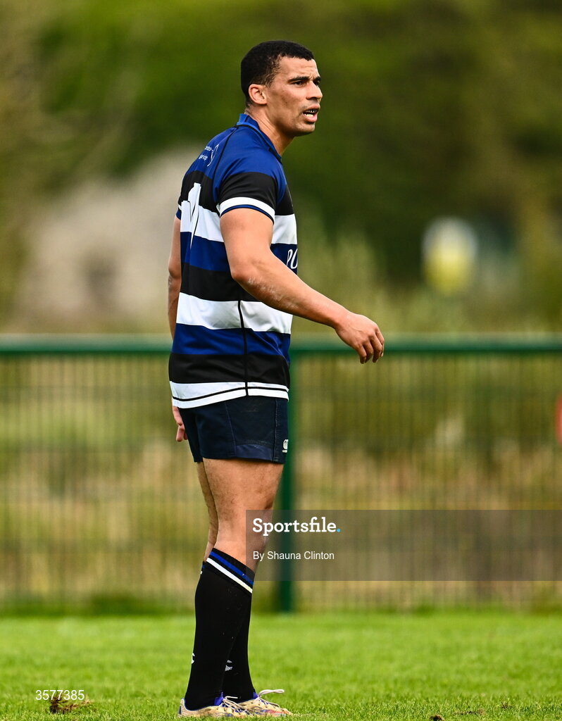 26 September 2026; Jordan Conroy of Wanderers during the Energia Men's All-Ireland League Division 2A match between Galway Corinthians and Wanderers at Dangan Sportground in Galway. Photo by Shauna Clinton/Sportsfile