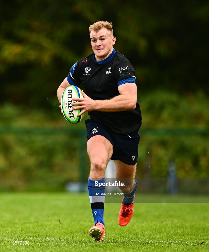 26 September 2026; Colm De Buitléar of Galway Corinthians during the Energia Men's All-Ireland League Division 2A match between Galway Corinthians and Wanderers at Dangan Sportground in Galway. Photo by Shauna Clinton/Sportsfile