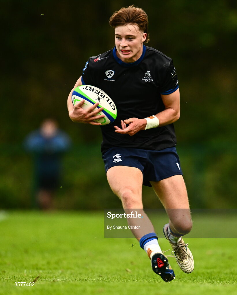 26 September 2026; Aiden Vetjens of Galway Corinthians during the Energia Men's All-Ireland League Division 2A match between Galway Corinthians and Wanderers at Dangan Sportground in Galway. Photo by Shauna Clinton/Sportsfile