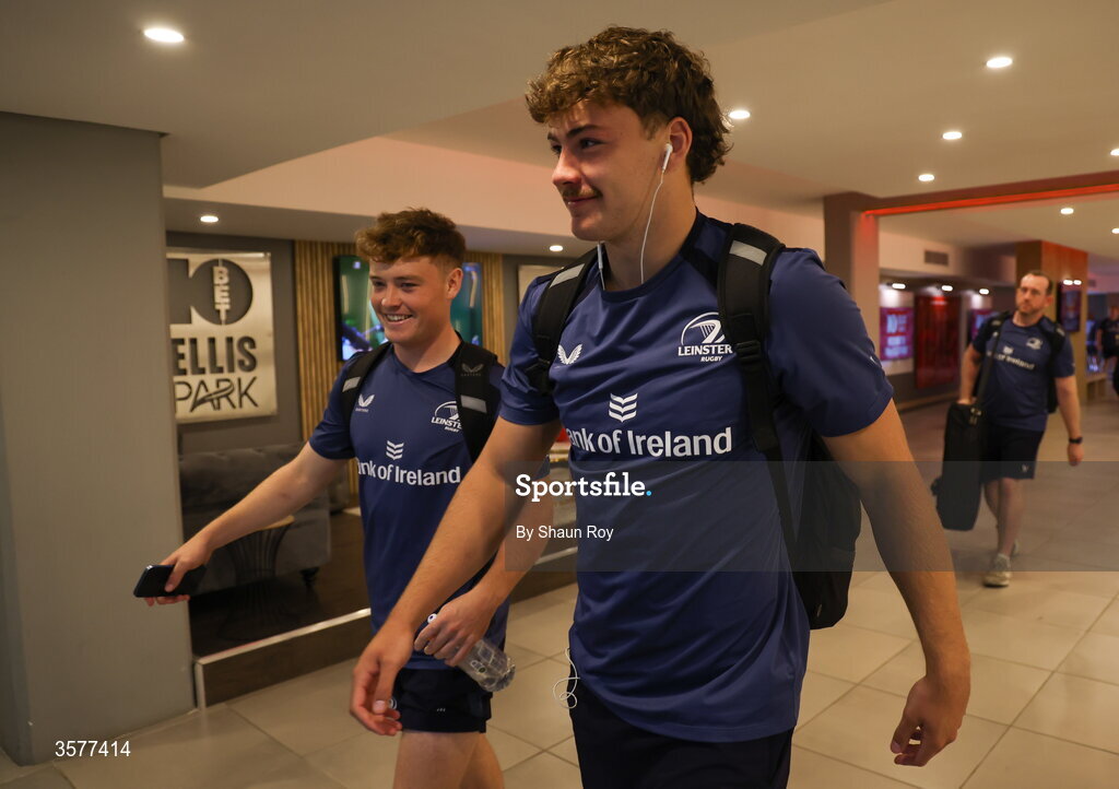 26 September 2026; Todd Lawlor of Leinster arrives before the United Rugby Championship match between Lions and Leinster at Ellis Park in Johannesburg, South Africa. Photo by Shaun Roy/Sportsfile