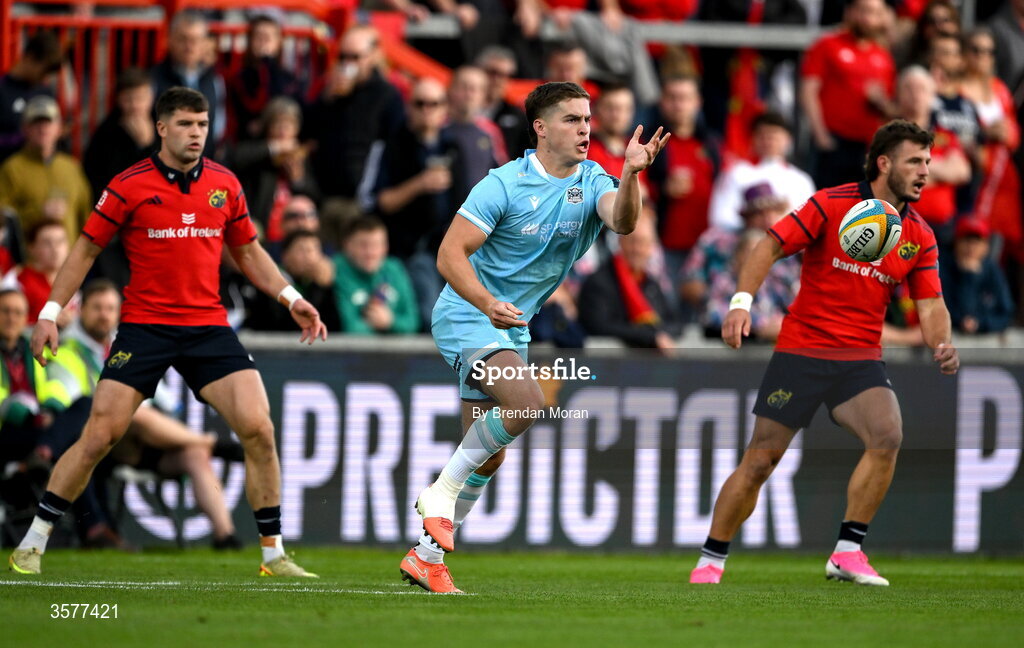 26 September 2026; Dan Lancaster of Glasgow Warriors during the United Rugby Championship match between Munster and Glasgow Warriors at Thomond Park in Limerick. Photo by Brendan Moran/Sportsfile