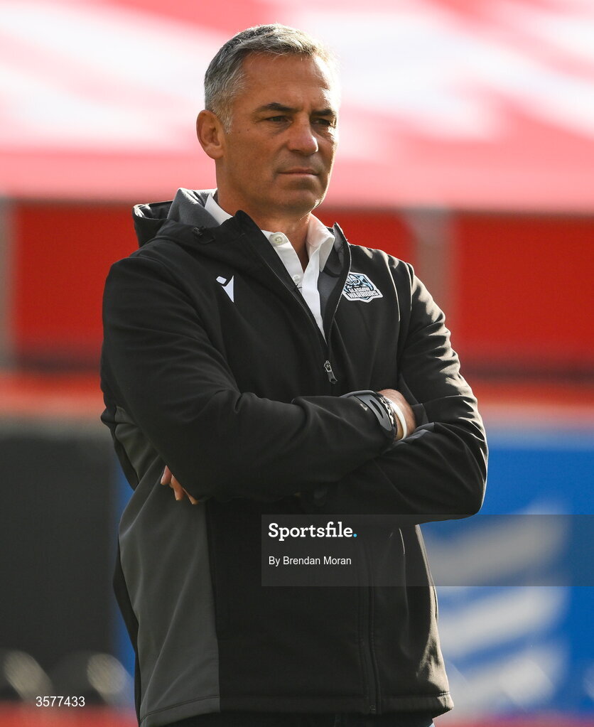 26 September 2026; Glasgow Warriors head coach Franco Smith before the United Rugby Championship match between Munster and Glasgow Warriors at Thomond Park in Limerick. Photo by Brendan Moran/Sportsfile