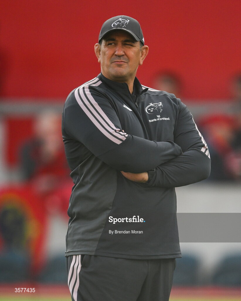 26 September 2026; Munster head coach Clayton McMillan before the United Rugby Championship match between Munster and Glasgow Warriors at Thomond Park in Limerick. Photo by Brendan Moran/Sportsfile
