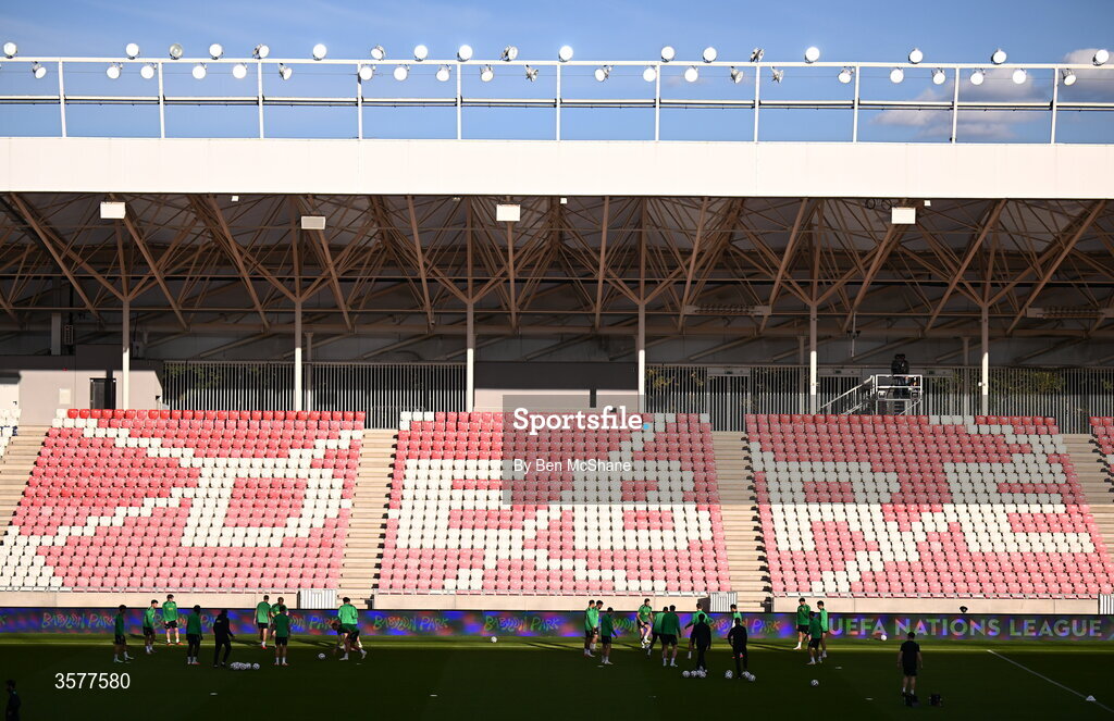 26 September 2026; A general view during the Republic of Ireland training session at Nagyerdei Stadion in Debrecen, Hungary. Photo by Ben McShane/Sportsfile