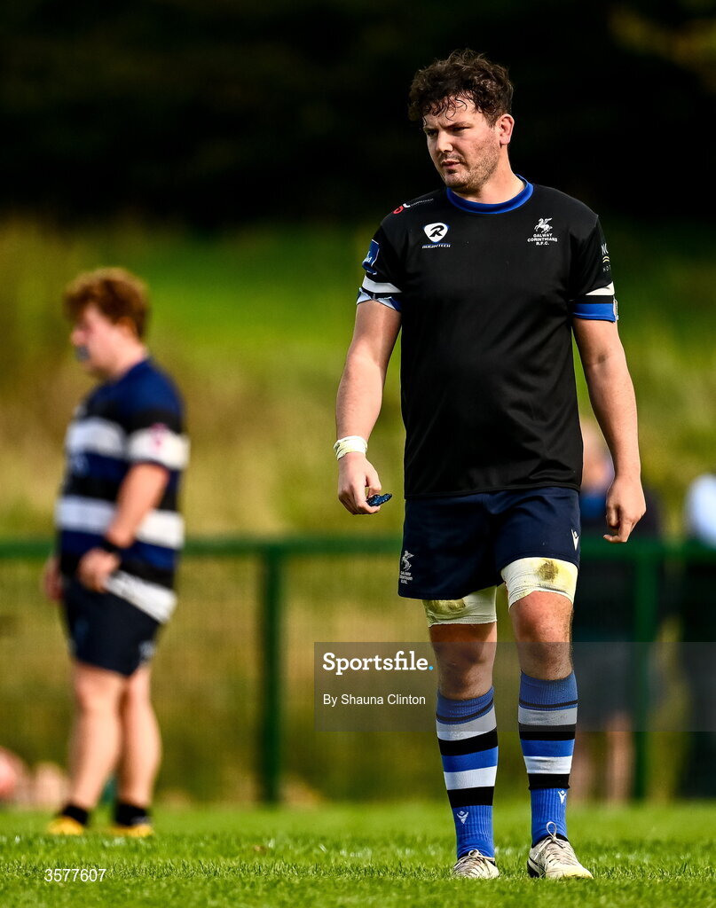 26 September 2026; Mark Boyle of Galway Corinthians during the Energia Men's All-Ireland League Division 2A match between Galway Corinthians and Wanderers at Dangan Sportground in Galway. Photo by Shauna Clinton/Sportsfile