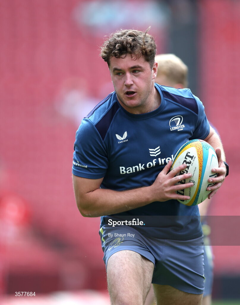 26 September 2026; Gus McCarthy of Leinster warms up before the United Rugby Championship match between Lions and Leinster at Ellis Park in Johannesburg, South Africa. Photo by Shaun Roy/Sportsfile