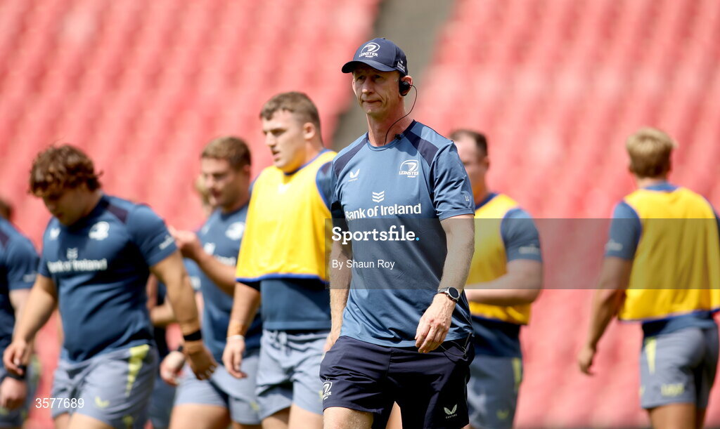 26 September 2026; Head coach Leo Cullen before the United Rugby Championship match between Lions and Leinster at Ellis Park in Johannesburg, South Africa. Photo by Shaun Roy/Sportsfile